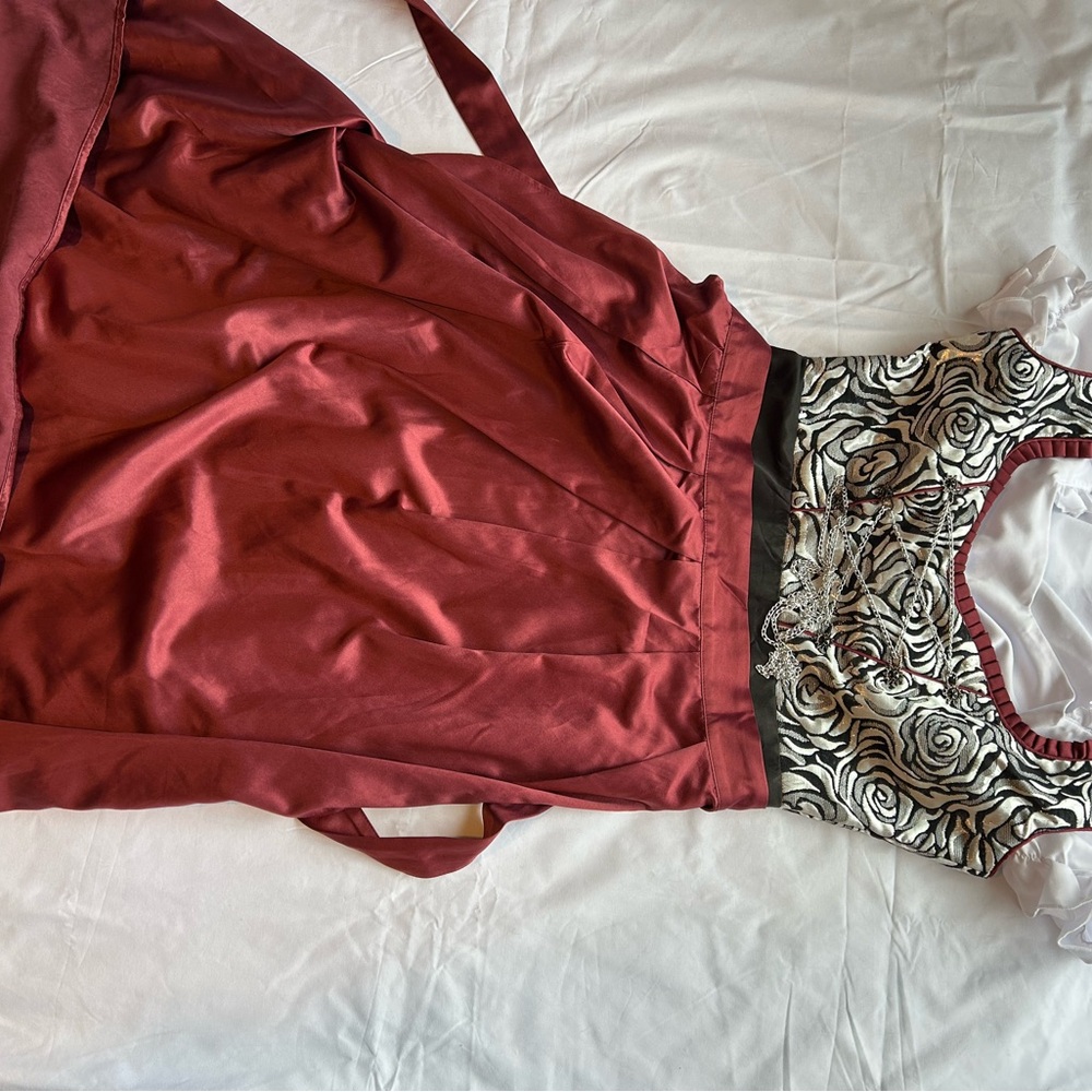 Luxurious Red Dirdl German Oktoberfest Dress Glory Star